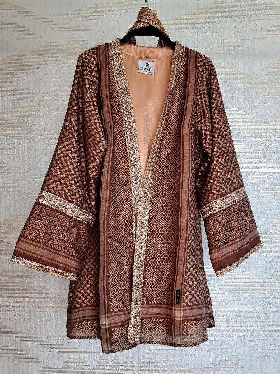 Toffee Brown Keffiyeh Kimono — Solidarity Gift Set colourway