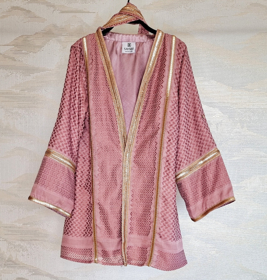 Mauve Pink Keffiyeh Kimono — Solidarity Gift Set colourway