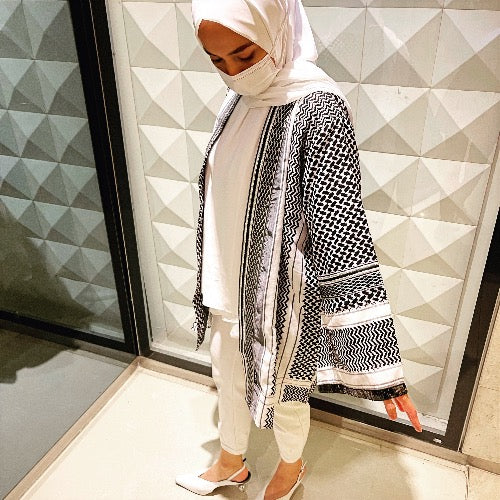 Black & White Keffiyeh Kimono