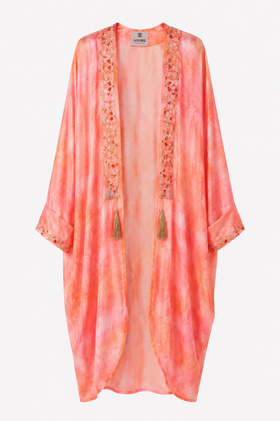 Pink Butterfly Kaftan worn open over the inner slip