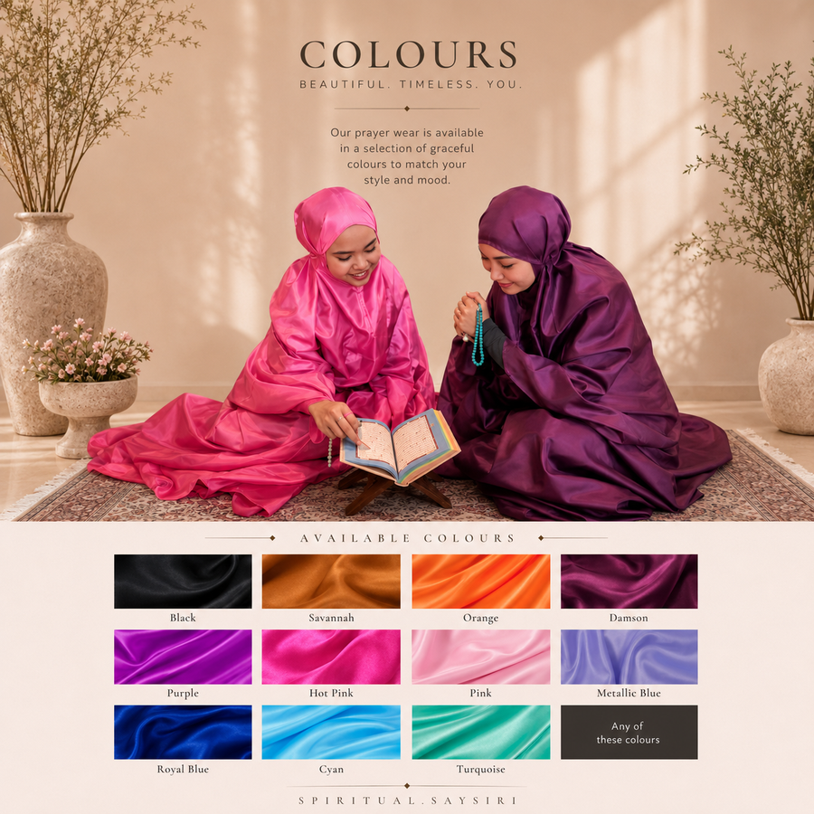 Lightweight travel prayer dress — all available colours