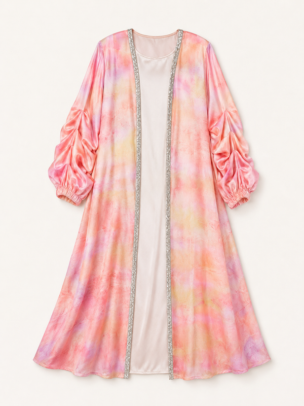 Sunrise Paddle Pop Kaftan, hand-dyed full-length view