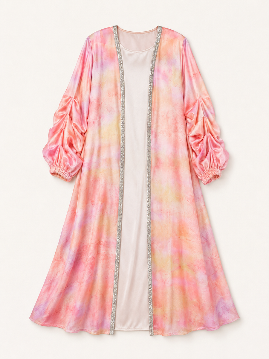 Sunrise Paddle Pop Kaftan, hand-dyed full-length view